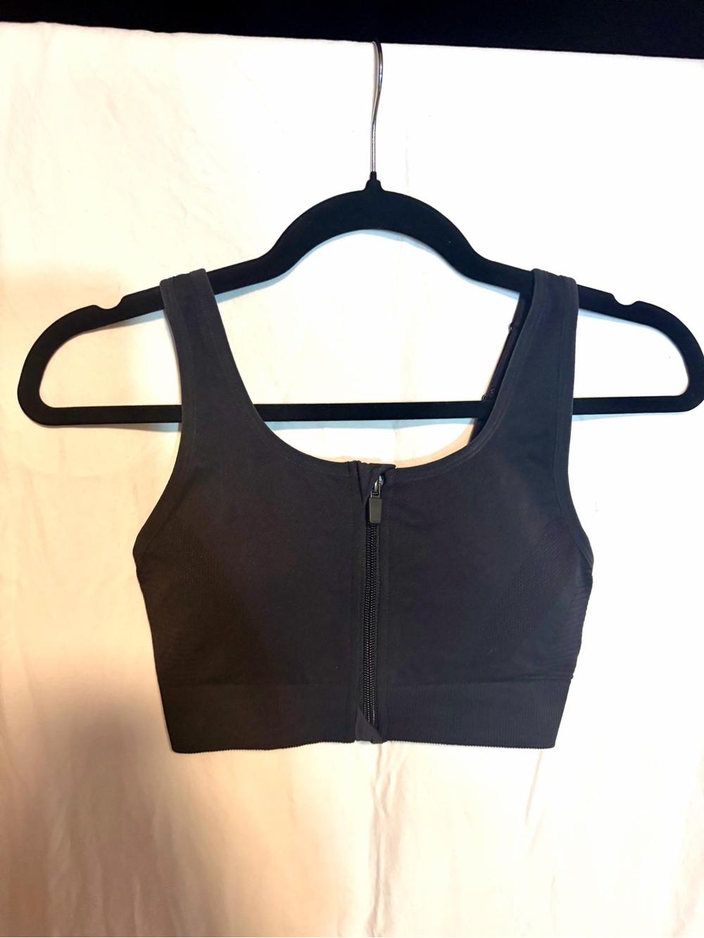 all in motion Black Front-Zip Sports Bra